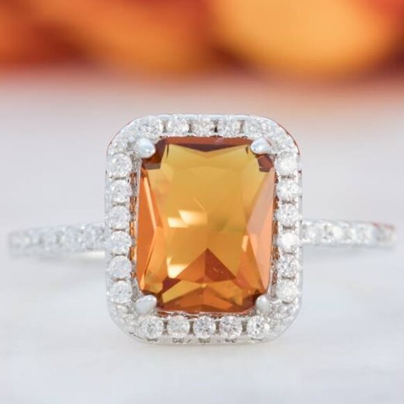 Citrine Gemstone ring, 925 Sterling Silver Charmed Aroma - Picture 1 of 3